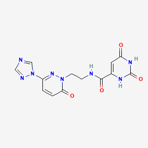 2,6-dioxo-N-(2-(6-oxo-3-(1H-1,2,4-triazol-1-yl)pyridazin-1(6H)-yl)ethyl)-1,2,3,6-tetrahydropyrimidine-4-carboxamide