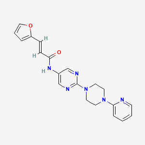 molecular formula C20H20N6O2 B2945505 (E)-3-(呋喃-2-基)-N-(2-(4-(吡啶-2-基)哌嗪-1-基)嘧啶-5-基)丙烯酰胺 CAS No. 1396892-23-1