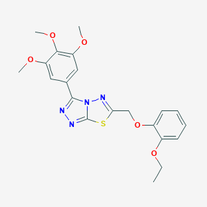 molecular formula C21H22N4O5S B294551 6-[(2-Ethoxyphenoxy)methyl]-3-(3,4,5-trimethoxyphenyl)[1,2,4]triazolo[3,4-b][1,3,4]thiadiazole 