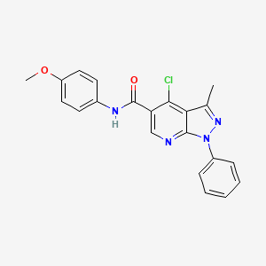 molecular formula C21H17ClN4O2 B2945510 4-chloro-N-(4-methoxyphenyl)-3-methyl-1-phenyl-1H-pyrazolo[3,4-b]pyridine-5-carboxamide CAS No. 899952-75-1