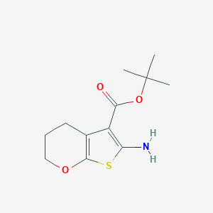 molecular formula C12H17NO3S B2945512 叔丁基 6-氨基-3,4-二氢-2H-噻吩并[2,3-b]吡喃-5-甲酸酯 CAS No. 2248325-97-3