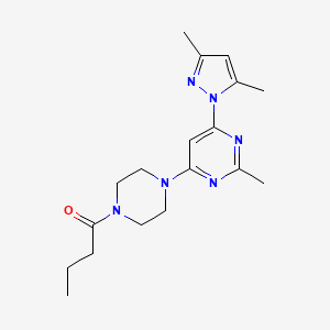 1-(4-(6-(3,5-dimethyl-1H-pyrazol-1-yl)-2-methylpyrimidin-4-yl)piperazin-1-yl)butan-1-one