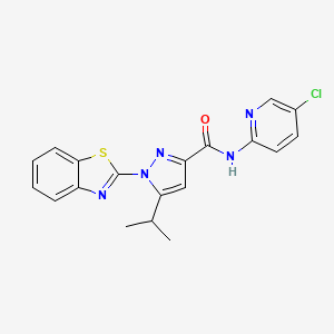 molecular formula C19H16ClN5OS B2945517 1-(benzo[d]thiazol-2-yl)-N-(5-chloropyridin-2-yl)-5-isopropyl-1H-pyrazole-3-carboxamide CAS No. 1013805-57-6