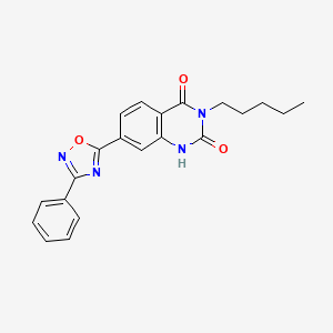 molecular formula C21H20N4O3 B2945524 3-戊基-7-(3-苯基-1,2,4-恶二唑-5-基)喹唑啉-2,4(1H,3H)-二酮 CAS No. 1207051-15-7