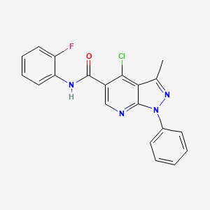 4-chloro-N-(2-fluorophenyl)-3-methyl-1-phenyl-1H-pyrazolo[3,4-b]pyridine-5-carboxamide