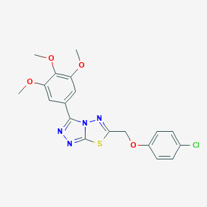 molecular formula C19H17ClN4O4S B294554 6-[(4-Chlorophenoxy)methyl]-3-(3,4,5-trimethoxyphenyl)[1,2,4]triazolo[3,4-b][1,3,4]thiadiazole 