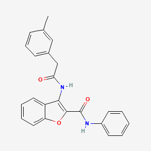 molecular formula C24H20N2O3 B2945547 N-phenyl-3-(2-(m-tolyl)acetamido)benzofuran-2-carboxamide CAS No. 862829-75-2