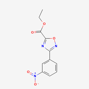 molecular formula C11H9N3O5 B2945548 Ethyl 3-(3-nitrophenyl)-1,2,4-oxadiazole-5-carboxylate CAS No. 73185-75-8