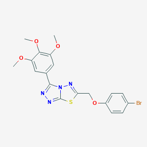 molecular formula C19H17BrN4O4S B294555 6-[(4-Bromophenoxy)methyl]-3-(3,4,5-trimethoxyphenyl)[1,2,4]triazolo[3,4-b][1,3,4]thiadiazole 