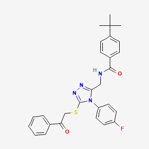 molecular formula C28H27FN4O2S B2945550 4-叔丁基-N-[[4-(4-氟苯基)-5-苯乙酰硫代-1,2,4-三唑-3-基]甲基]苯甲酰胺 CAS No. 391917-91-2