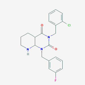 3-[(2-Chlorophenyl)methyl]-1-[(3-fluorophenyl)methyl]-4a,5,6,7,8,8a-hexahydropyrido[2,3-d]pyrimidine-2,4-dione