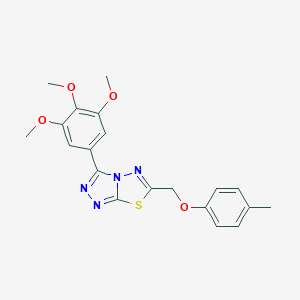 molecular formula C20H20N4O4S B294556 6-[(4-Methylphenoxy)methyl]-3-(3,4,5-trimethoxyphenyl)[1,2,4]triazolo[3,4-b][1,3,4]thiadiazole 