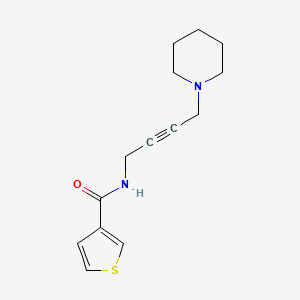 molecular formula C14H18N2OS B2945561 N-(4-(piperidin-1-yl)but-2-yn-1-yl)thiophene-3-carboxamide CAS No. 1396799-99-7