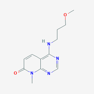 molecular formula C12H16N4O2 B2945567 4-((3-甲氧基丙基)氨基)-8-甲基吡啶并[2,3-d]嘧啶-7(8H)-酮 CAS No. 2034525-82-9