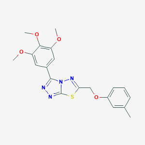molecular formula C20H20N4O4S B294557 6-[(3-Methylphenoxy)methyl]-3-(3,4,5-trimethoxyphenyl)[1,2,4]triazolo[3,4-b][1,3,4]thiadiazole 