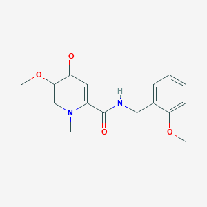 molecular formula C16H18N2O4 B2945574 5-methoxy-N-(2-methoxybenzyl)-1-methyl-4-oxo-1,4-dihydropyridine-2-carboxamide CAS No. 1105219-94-0