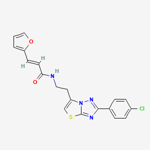 (E)-N-(2-(2-(4-chlorophenyl)thiazolo[3,2-b][1,2,4]triazol-6-yl)ethyl)-3-(furan-2-yl)acrylamide