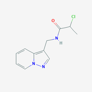 molecular formula C11H12ClN3O B2945584 2-chloro-N-(pyrazolo[1,5-a]pyridin-3-ylmethyl)propanamide CAS No. 1704585-23-8