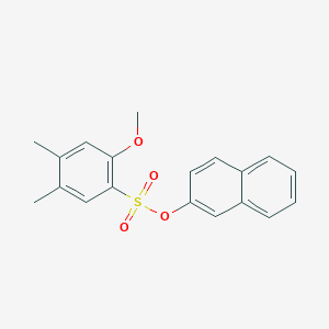 molecular formula C19H18O4S B2945586 Naphthalen-2-yl 2-methoxy-4,5-dimethylbenzene-1-sulfonate CAS No. 2361821-87-4