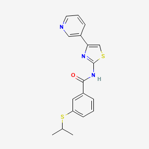 molecular formula C18H17N3OS2 B2945595 3-(异丙硫基)-N-(4-(吡啶-3-基)噻唑-2-基)苯甲酰胺 CAS No. 941992-87-6