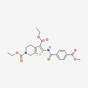 molecular formula C22H24N2O7S B2945599 2-(4-(甲氧羰基)苯甲酰胺)-4,5-二氢噻吩并[2,3-c]吡啶-3,6(7H)-二甲酸二乙酯 CAS No. 864926-62-5