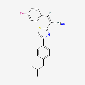 (2Z)-3-(4-fluorophenyl)-2-{4-[4-(2-methylpropyl)phenyl]-1,3-thiazol-2-yl}prop-2-enenitrile