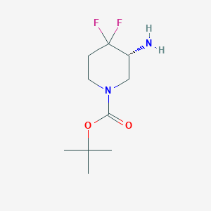 molecular formula C10H18F2N2O2 B2945605 叔丁基 (3R)-3-氨基-4,4-二氟哌啶-1-甲酸酯 CAS No. 2091351-96-9