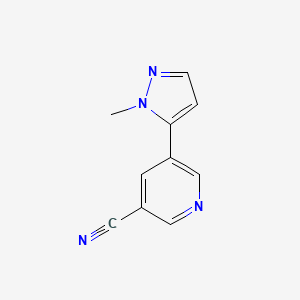 molecular formula C10H8N4 B2945607 5-(1-methyl-1H-pyrazol-5-yl)nicotinonitrile CAS No. 2034316-59-9