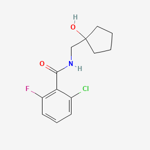 molecular formula C13H15ClFNO2 B2945610 2-chloro-6-fluoro-N-((1-hydroxycyclopentyl)methyl)benzamide CAS No. 1215809-54-3