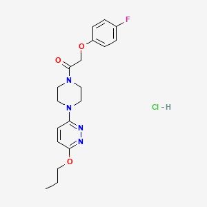 2-(4-Fluorophenoxy)-1-(4-(6-propoxypyridazin-3-yl)piperazin-1-yl)ethanone hydrochloride