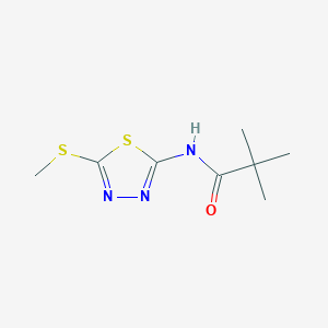 molecular formula C8H13N3OS2 B2945617 N-(5-(甲硫基)-1,3,4-噻二唑-2-基)戊酰胺 CAS No. 393565-31-6