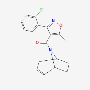 molecular formula C18H17ClN2O2 B2945618 (1R,5S)-8-氮杂双环[3.2.1]辛-2-烯-8-基(3-(2-氯苯基)-5-甲基异恶唑-4-基)甲酮 CAS No. 1797286-39-5