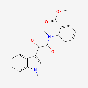molecular formula C21H20N2O4 B2945621 methyl 2-(2-(1,2-dimethyl-1H-indol-3-yl)-N-methyl-2-oxoacetamido)benzoate CAS No. 862831-34-3