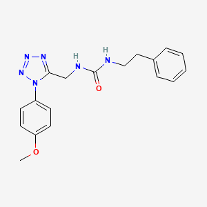 molecular formula C18H20N6O2 B2945622 1-((1-(4-甲氧基苯基)-1H-四唑-5-基)甲基)-3-苯乙基脲 CAS No. 941875-58-7