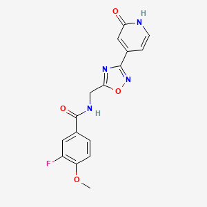 3-fluoro-4-methoxy-N-((3-(2-oxo-1,2-dihydropyridin-4-yl)-1,2,4-oxadiazol-5-yl)methyl)benzamide