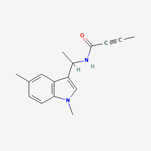 molecular formula C16H18N2O B2945624 N-[1-(1,5-Dimethylindol-3-yl)ethyl]but-2-ynamide CAS No. 2411224-52-5