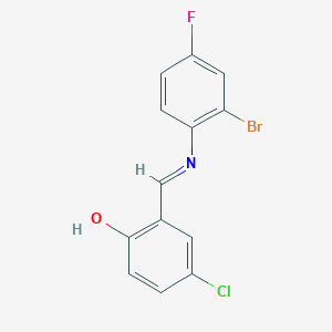 2-{(E)-[(2-bromo-4-fluorophenyl)imino]methyl}-4-chlorophenol