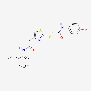 N-(2-ethylphenyl)-2-(2-((2-((4-fluorophenyl)amino)-2-oxoethyl)thio)thiazol-4-yl)acetamide