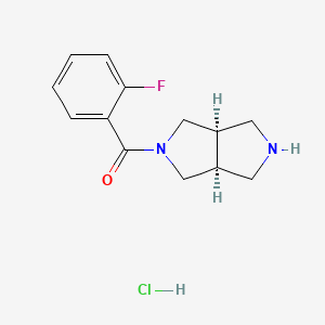 molecular formula C13H16ClFN2O B2945629 [(3aS,6aR)-2,3,3a,4,6,6a-hexahydro-1H-pyrrolo[3,4-c]pyrrol-5-yl]-(2-fluorophenyl)methanone;hydrochloride CAS No. 1824961-56-9