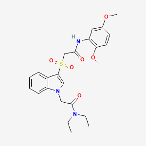 2-(3-((2-((2,5-dimethoxyphenyl)amino)-2-oxoethyl)sulfonyl)-1H-indol-1-yl)-N,N-diethylacetamide
