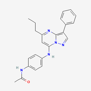 molecular formula C23H23N5O B2945637 N-{4-[(3-苯基-5-丙基吡唑并[1,5-a]嘧啶-7-基)氨基]苯基}乙酰胺 CAS No. 900266-02-6