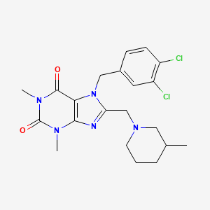 7-[(3,4-Dichlorophenyl)methyl]-1,3-dimethyl-8-[(3-methylpiperidin-1-yl)methyl]purine-2,6-dione