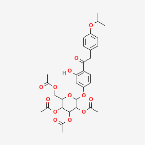 molecular formula C31H36O13 B2945642 [3,4,5-Triacetyloxy-6-[3-hydroxy-4-[2-(4-propan-2-yloxyphenyl)acetyl]phenoxy]oxan-2-yl]methyl acetate CAS No. 1093230-52-4