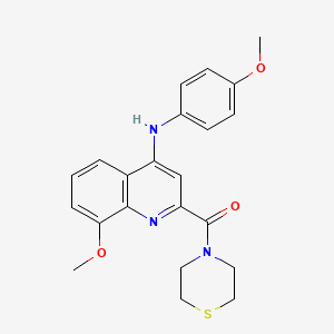 (8-Methoxy-4-((4-methoxyphenyl)amino)quinolin-2-yl)(thiomorpholino)methanone