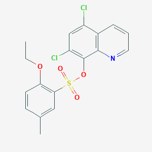 molecular formula C18H15Cl2NO4S B2945655 5,7-Dichloroquinolin-8-yl 2-ethoxy-5-methylbenzene-1-sulfonate CAS No. 1428151-96-5