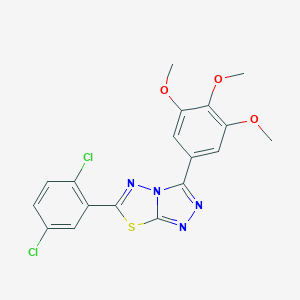 molecular formula C18H14Cl2N4O3S B294566 6-(2,5-Dichlorophenyl)-3-(3,4,5-trimethoxyphenyl)[1,2,4]triazolo[3,4-b][1,3,4]thiadiazole 