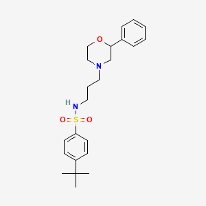 molecular formula C23H32N2O3S B2945660 4-(叔丁基)-N-(3-(2-苯基吗啉)丙基)苯磺酰胺 CAS No. 953972-76-4