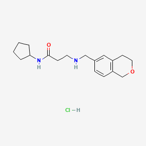 N-Cyclopentyl-3-(3,4-dihydro-1H-isochromen-6-ylmethylamino)propanamide;hydrochloride