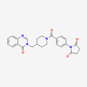 molecular formula C25H24N4O4 B2945671 1-[4-[4-[(4-Oxoquinazolin-3-yl)methyl]piperidine-1-carbonyl]phenyl]pyrrolidine-2,5-dione CAS No. 2380182-23-8