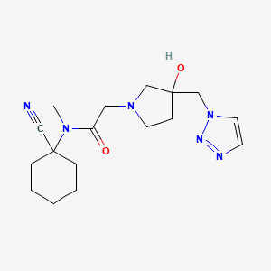 N-(1-Cyanocyclohexyl)-2-[3-hydroxy-3-(triazol-1-ylmethyl)pyrrolidin-1-yl]-N-methylacetamide